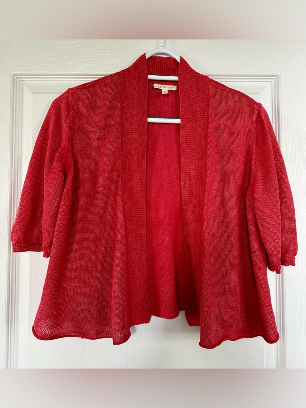 Eileen Fisher Linen  Open Cardigan Sweater